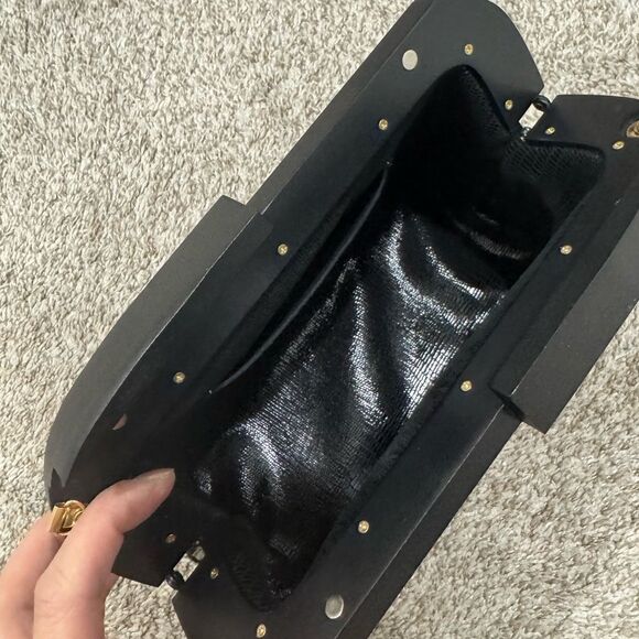 Cow Print Real Hair-on Cowhide Handmade Wooden Frame Shoulder Bag/Crossbody - Picture 13 of 15